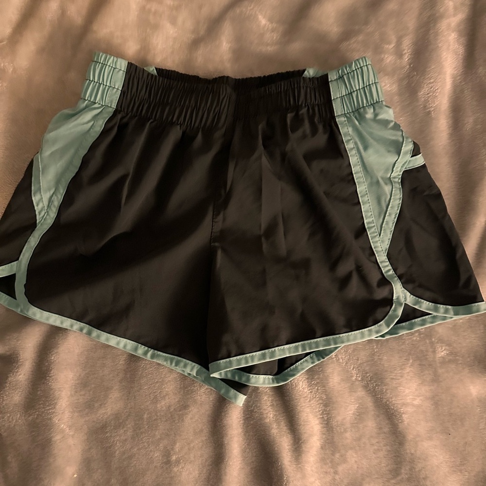 Women's Black and Teal BCG Athletic Shorts